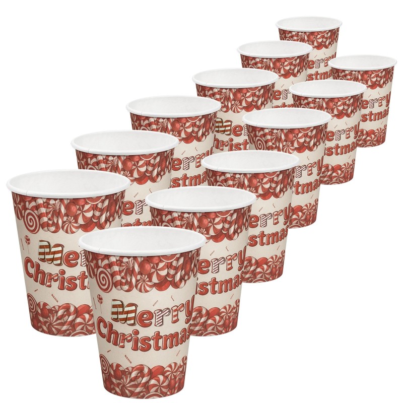 Kubeczki papierowe świąteczne 270ml 12 sztuk