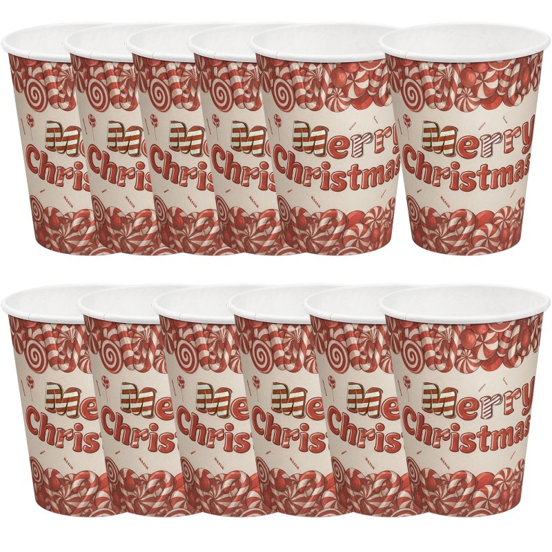 Kubeczki papierowe świąteczne 270ml 12 sztuk