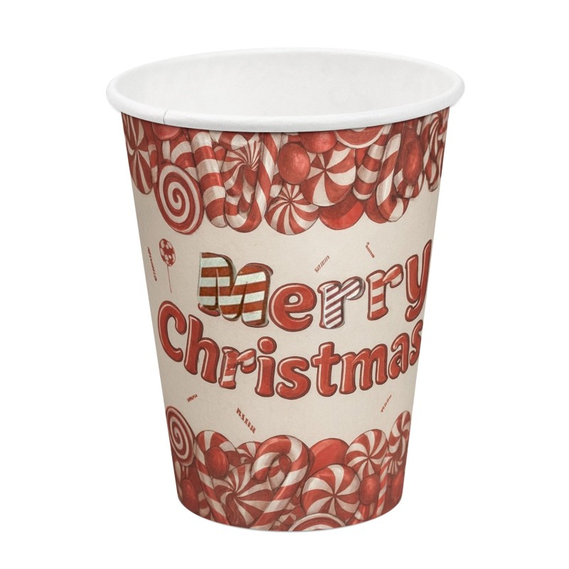 Kubeczki papierowe świąteczne 270ml 12 sztuk