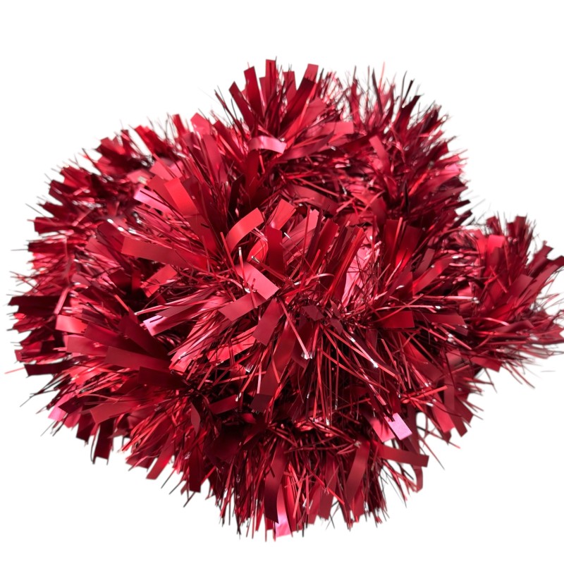 Łańcuch choinkowy czerwony 185cm