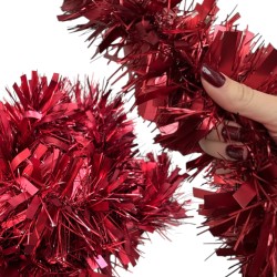 Łańcuch choinkowy czerwony 185cm