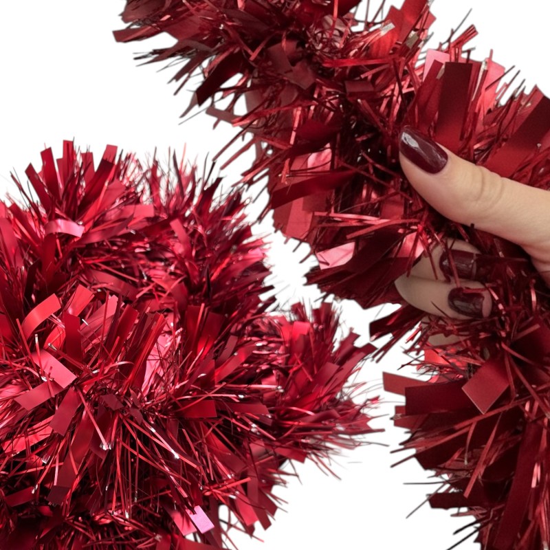 Łańcuch choinkowy czerwony 185cm