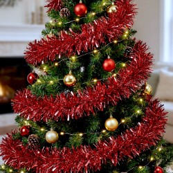 Łańcuch choinkowy czerwony 185cm