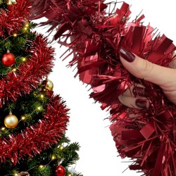 Łańcuch choinkowy czerwony 185cm