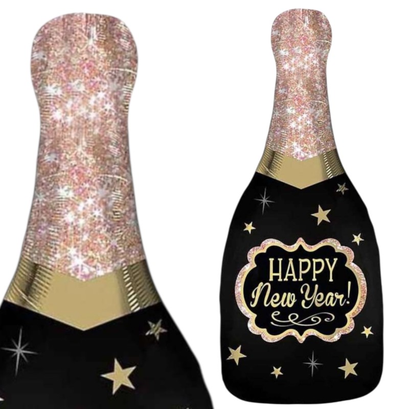 Balon foliowy butelka szampana Happy New Year 86cm