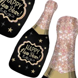 Balon foliowy butelka szampana Happy New Year 86cm