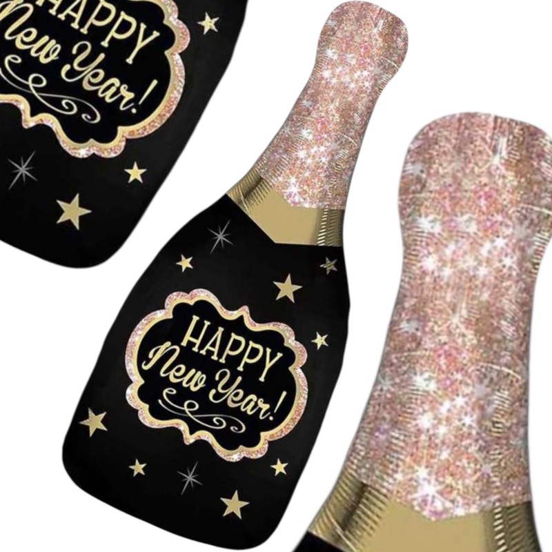 Balon foliowy butelka szampana Happy New Year 86cm