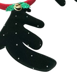 Aksamitna Opaska Renifer z Rogami i Dzwoneczkami Jelonek