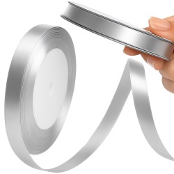 Wstążka srebrna satynowa 6...