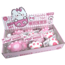 Gniotek Kocia Łapka różowa biała pianka Squishy
