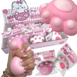 Gniotek Kocia Łapka różowa biała pianka Squishy
