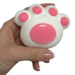 Gniotek kocia łapka Squishy różowa i biała 8x7x5cm