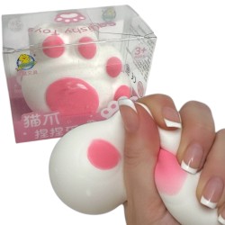 Gniotek kocia łapka Squishy różowa i biała 8x7x5cm