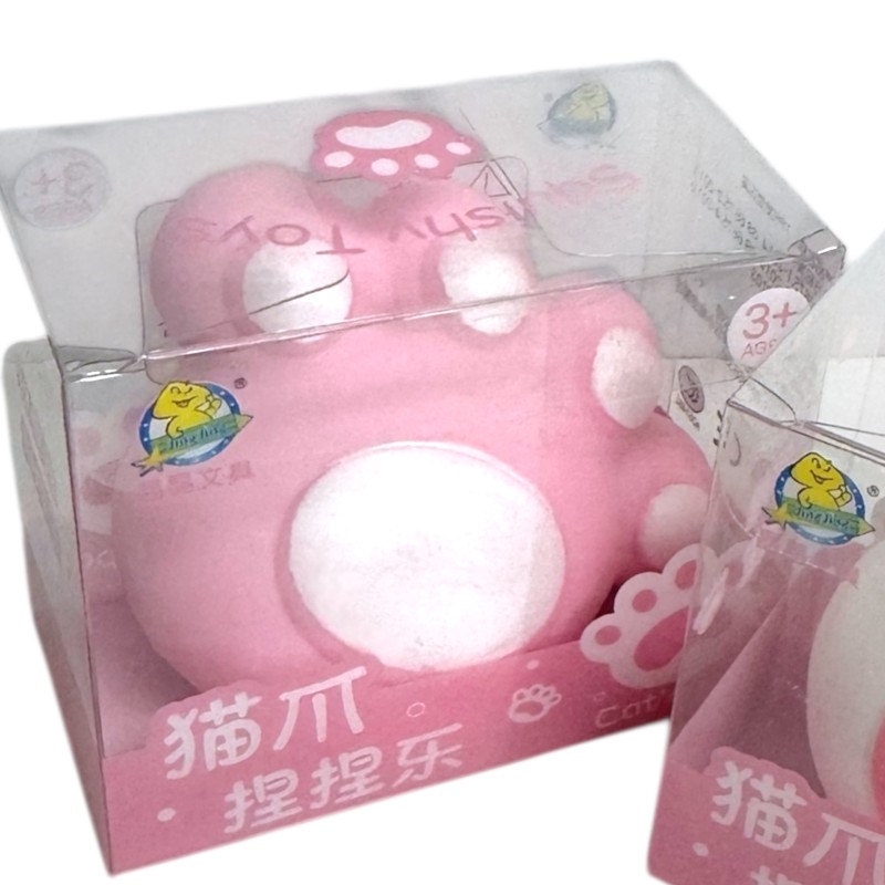 Gniotek kocia łapka Squishy różowa i biała 8x7x5cm