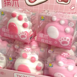 Gniotek kocia łapka Squishy różowa i biała 8x7x5cm