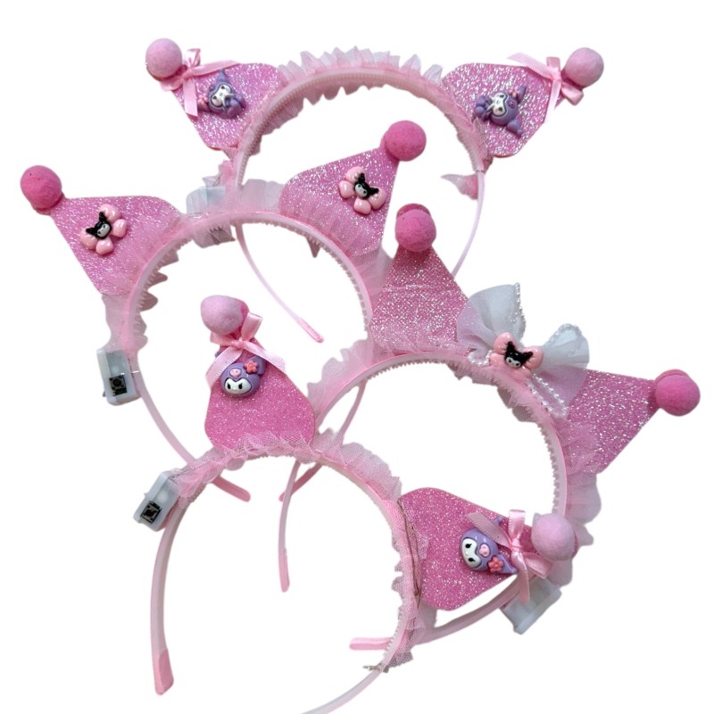 Opaska z uszami Kawaii Kuromi LED