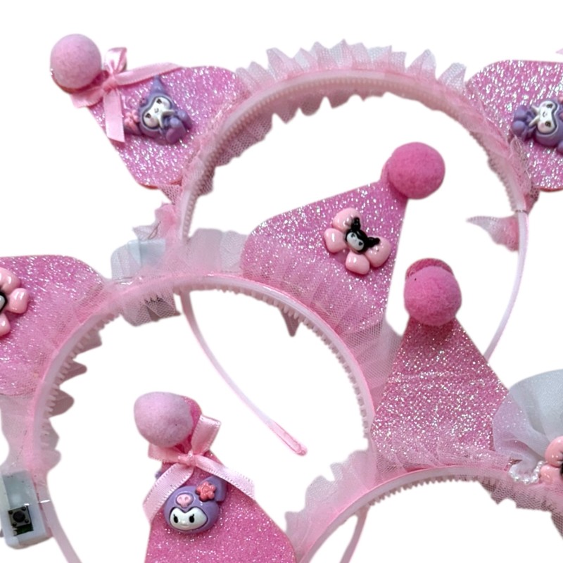 Opaska z uszami Kawaii Kuromi LED