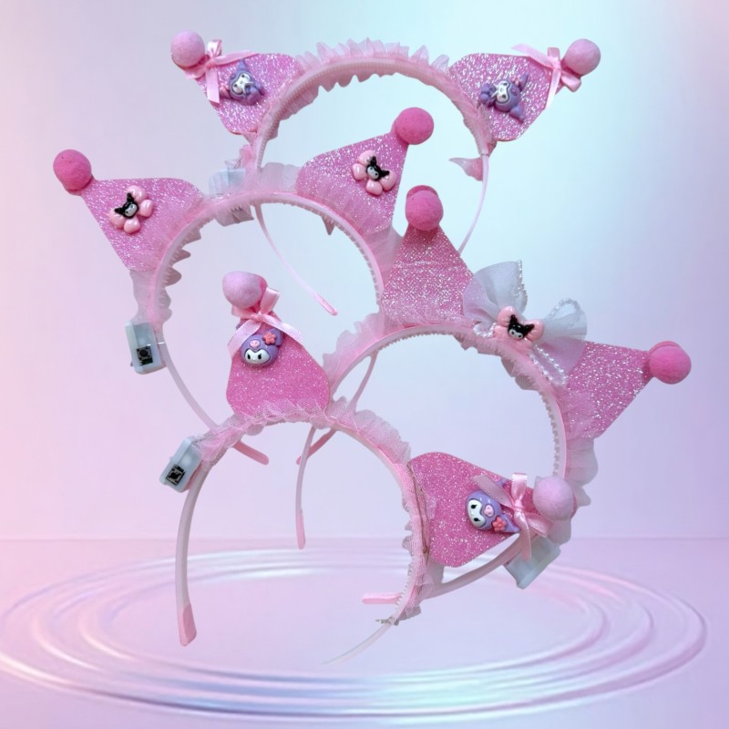 Opaska z uszami Kawaii Kuromi LED