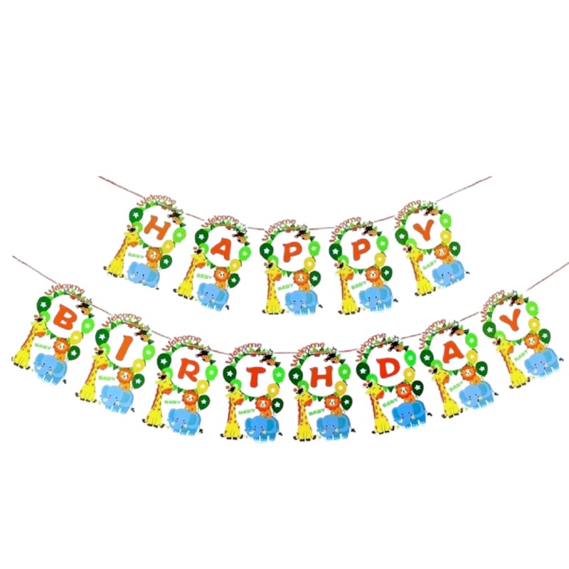 Baner Happy Birthday Zoo Zwierzęta 180 cm