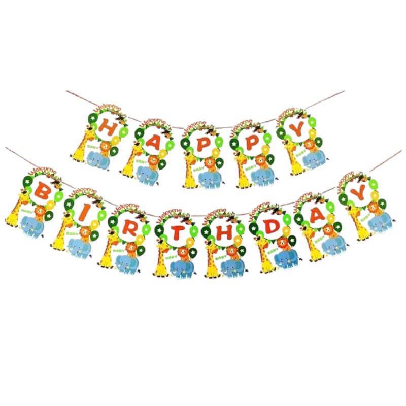 Baner Happy Birthday Zoo Zwierzęta 180 cm