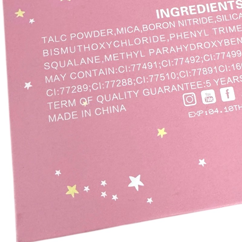 Paleta cieni Glitter 16 cieni 4 rozświetlacze