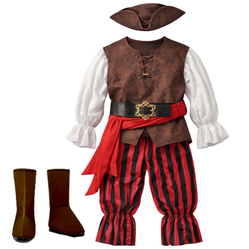 Kostium pirat z kapeluszem i dodatkami