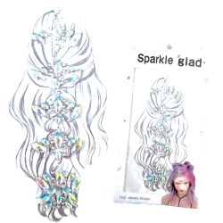 Kryształki naklejki do włosów i ciała, 1 szt.