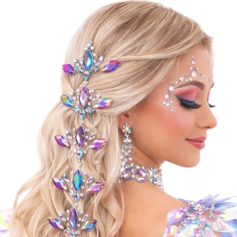 Kryształki naklejki do włosów i ciała, 1 szt.