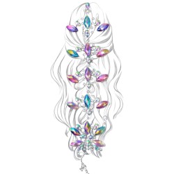 Kryształki naklejki do włosów i ciała, 1 szt.