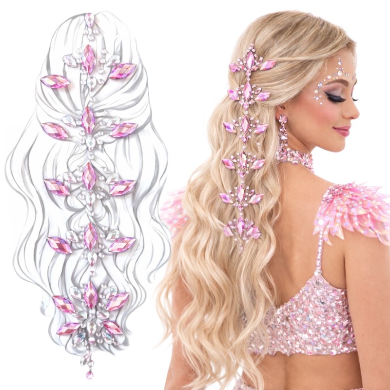 Kryształki naklejki do włosów i ciała, 1 szt.