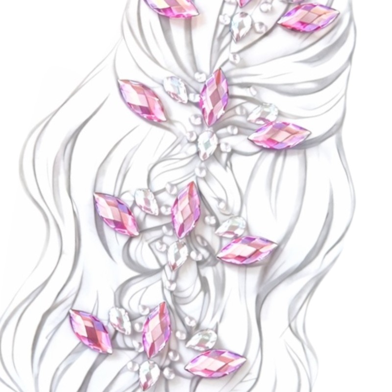 Kryształki naklejki do włosów i ciała, 1 szt.