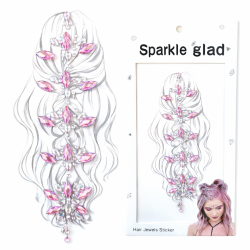 Kryształki naklejki do włosów i ciała, 1 szt.