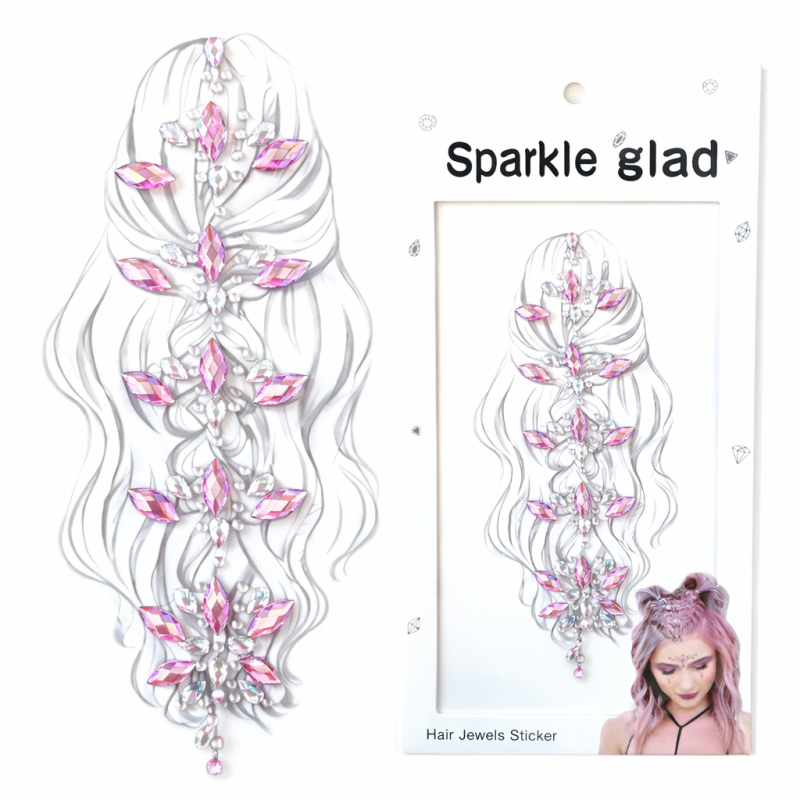 Kryształki naklejki do włosów i ciała, 1 szt.
