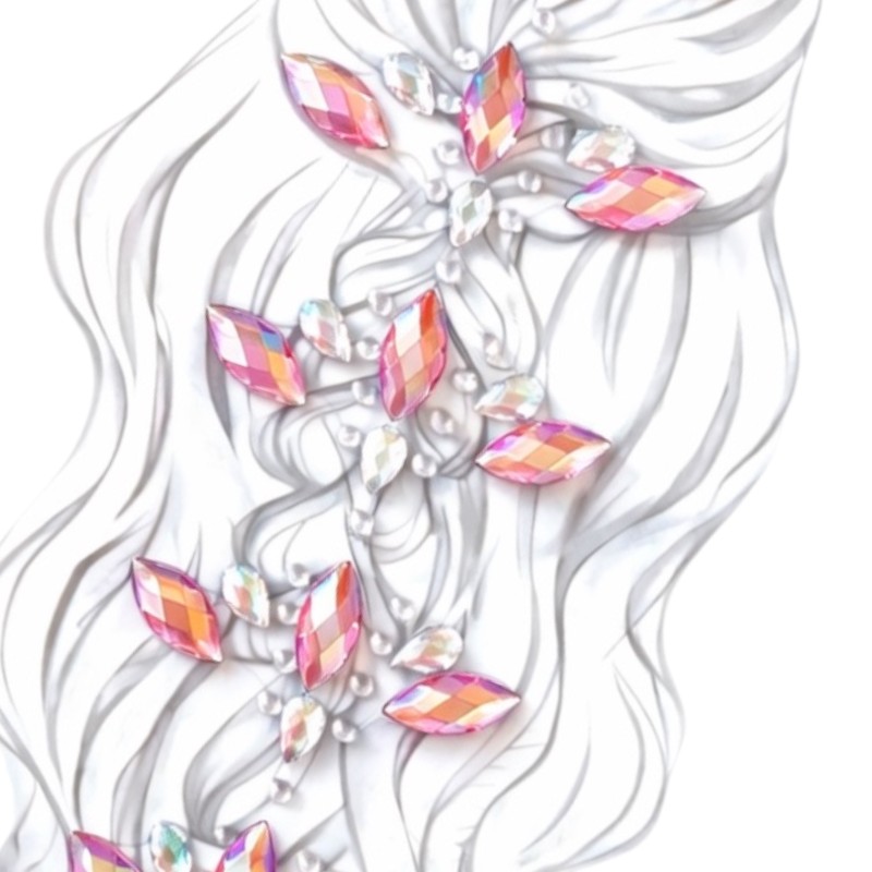 Kryształki naklejki do włosów i ciała, 1 szt.