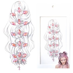 Kryształki naklejki do włosów i ciała, 1 szt.