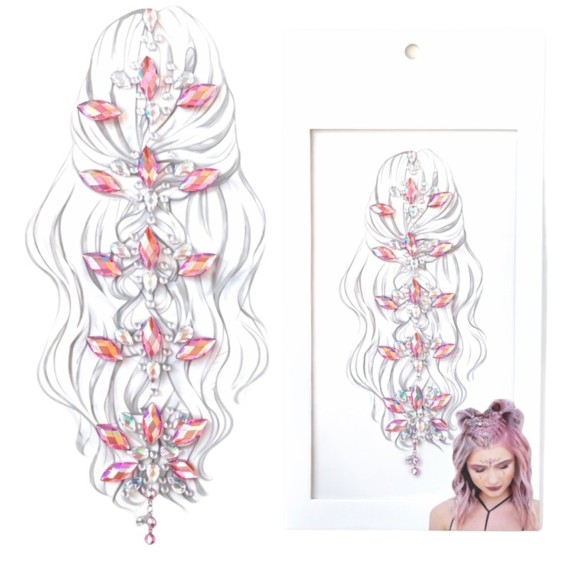 Kryształki naklejki do włosów i ciała, 1 szt.