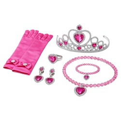 Zestaw biżuterii księżniczki z różową koroną