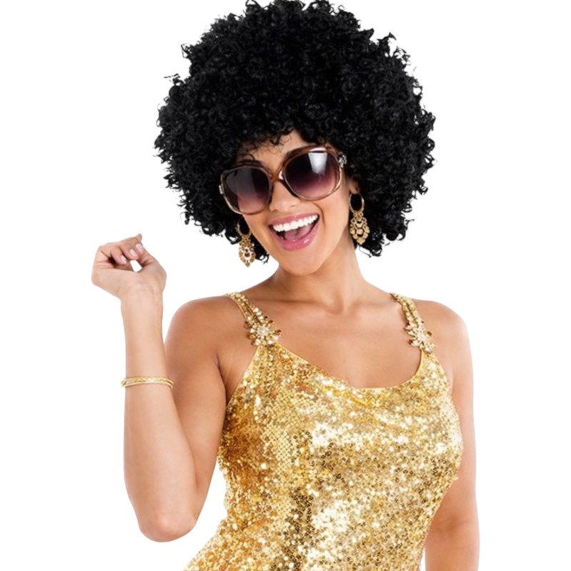 Peruka Afro Czarne Kręcone Włosy Event Party Disco