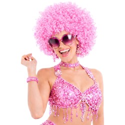 Peruka afro jasno różowa na imprezę i karnawał