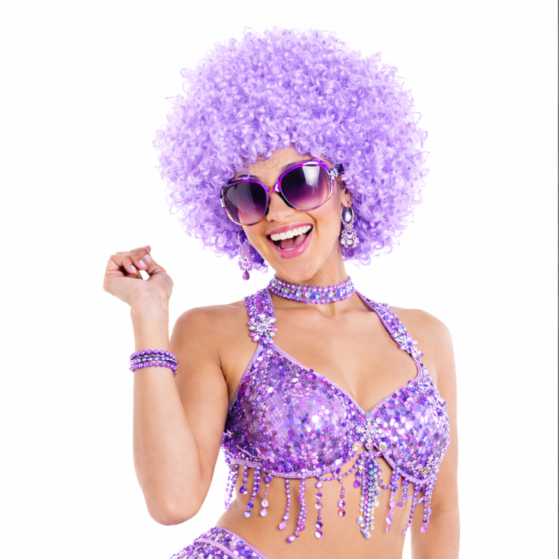 Peruka Afro Fioletowa Lila Imprezowa