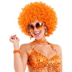 Peruka afro pomarańczowa DISCO