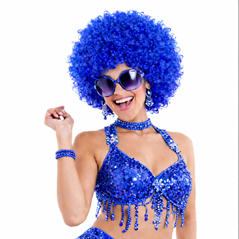 Peruka Afro Granatowa Imprezowa