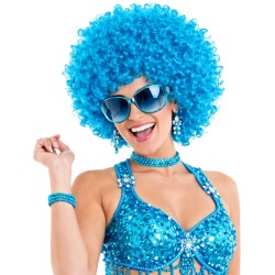 Peruka Afro z Niebieskimi...