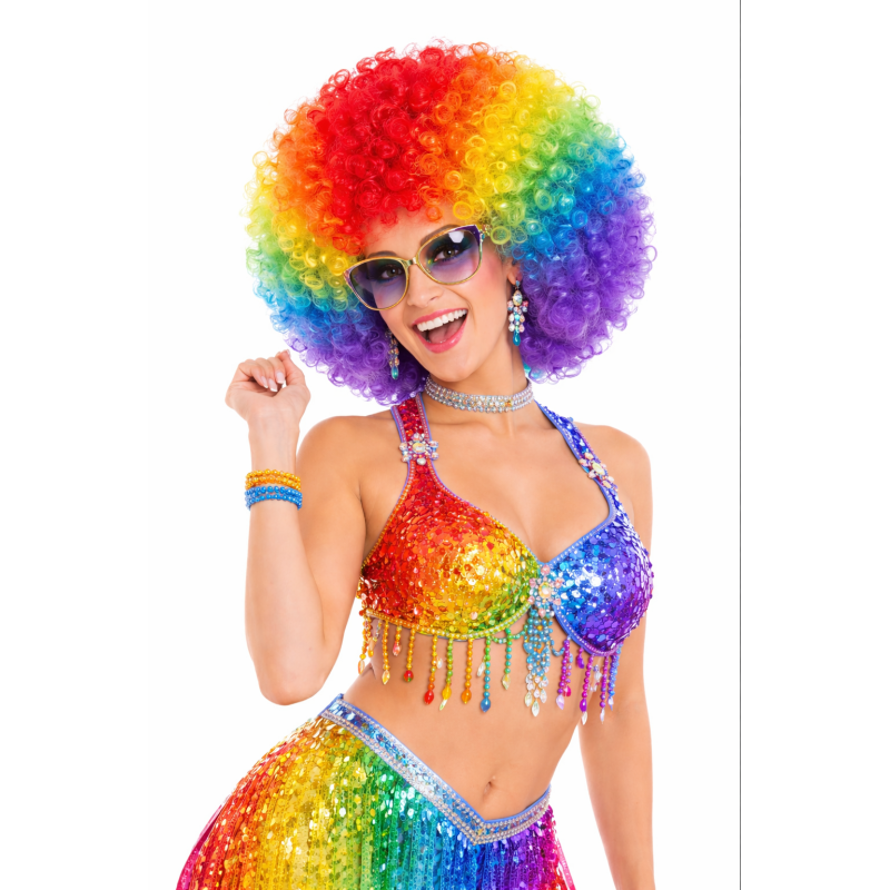 Peruka Afro Kolorowe Włosy Karnawał Klaun