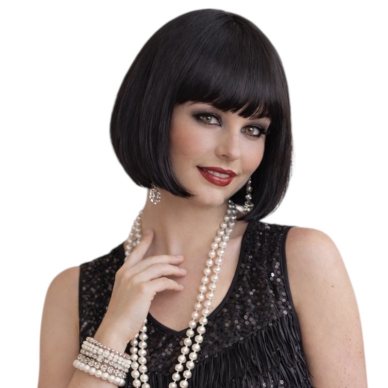 Czarna Peruka Bob Włosy Pulp Fiction Lata 20