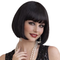 Czarna Peruka Bob Włosy...