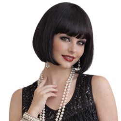 Czarna Peruka Bob Włosy Pulp Fiction Lata 20
