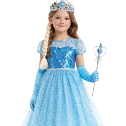 Strój Księżniczka Elsa z Akcesoriami 4 el.