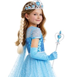 Strój Księżniczka Elsa z Akcesoriami 4 el.