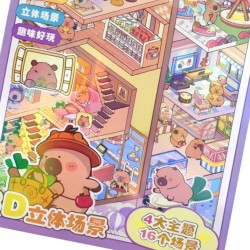 Układanka Wyklejanka Domki Scenki Kreatywne 3D antystresowa naklejki pęseta Kapibara